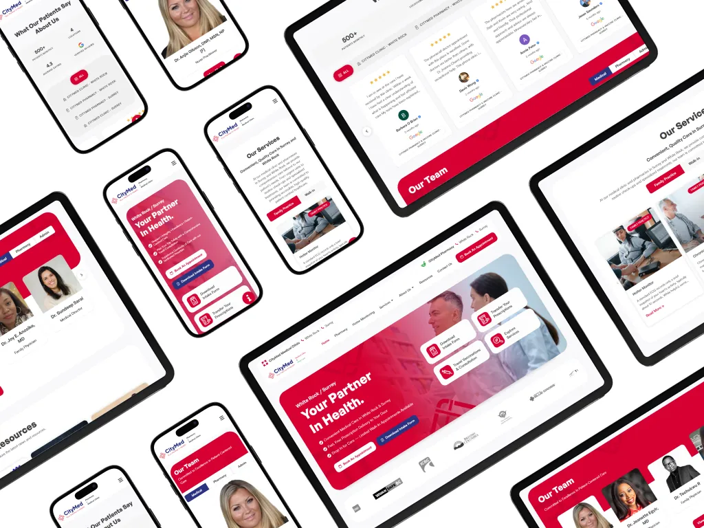 CityMed Clinic case study mockup