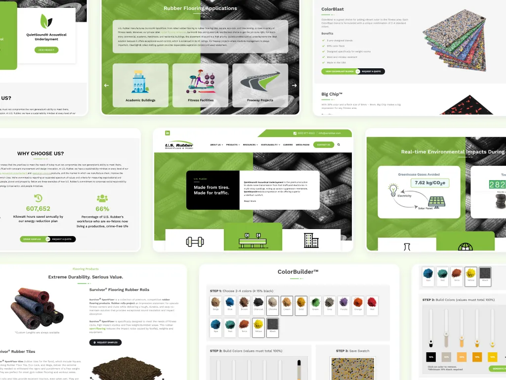 U.S. Rubber Inc case study mockup